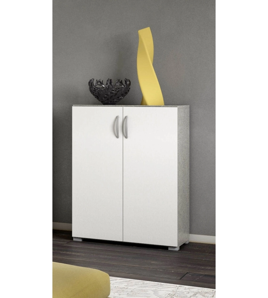 Buffet "londra 01" bianco e pietra, 60x35x83 cm